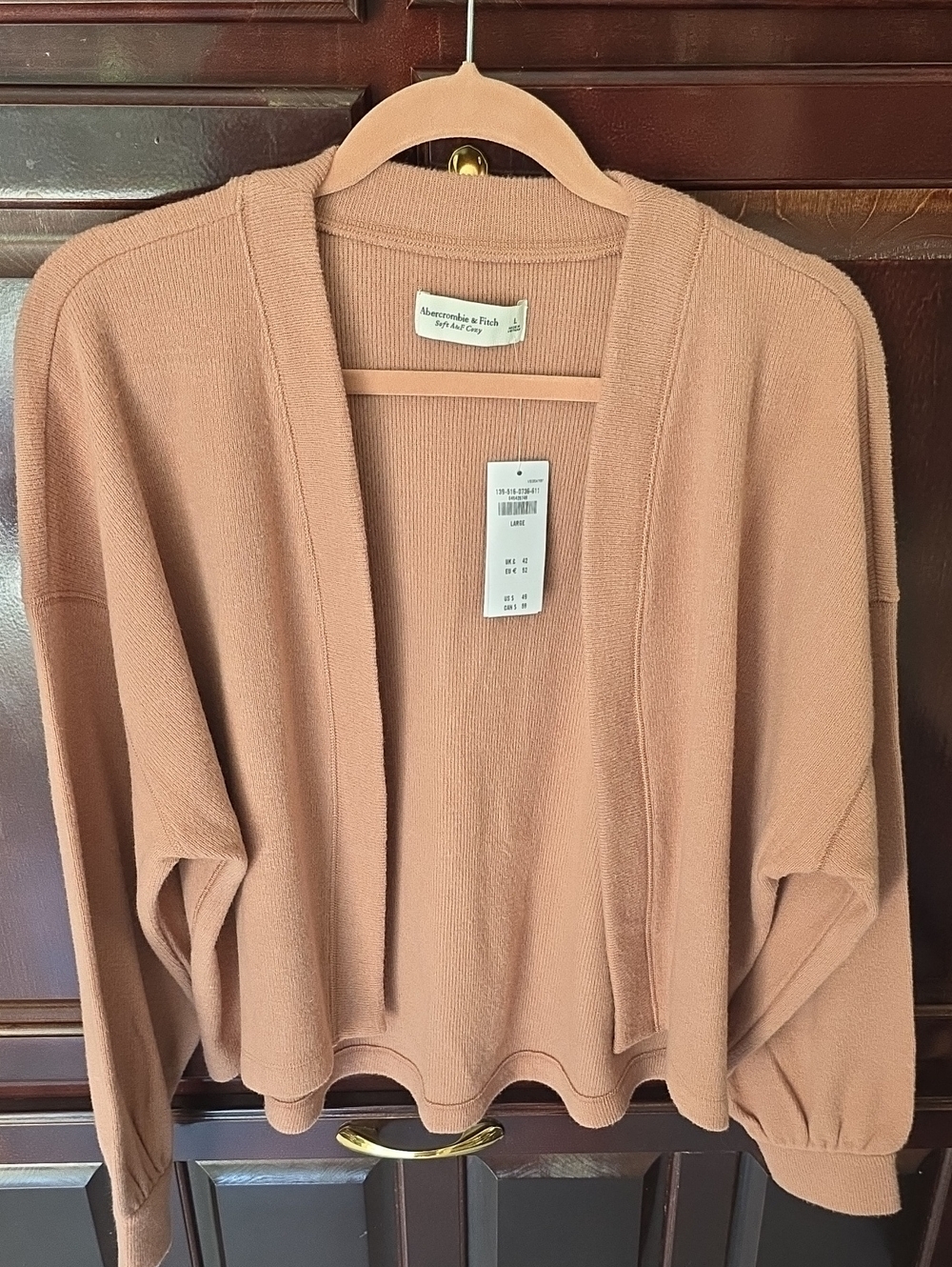 Abercrombie & Fitch Open-Front Knit Cardigan - Blush